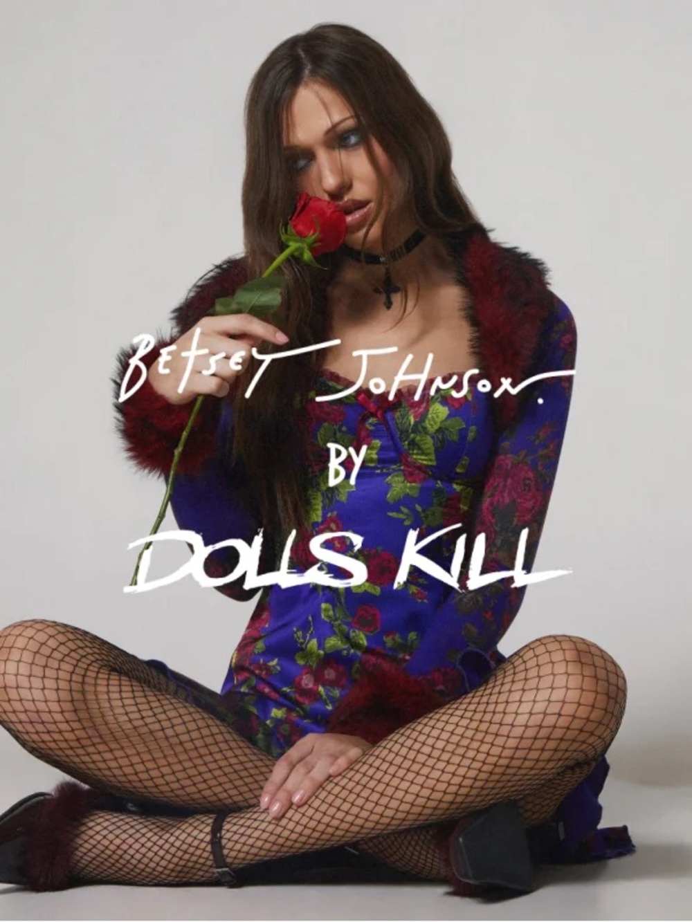 Betsey Johnson x dolls kill FLORAL SATIN SLIP DRESS medium